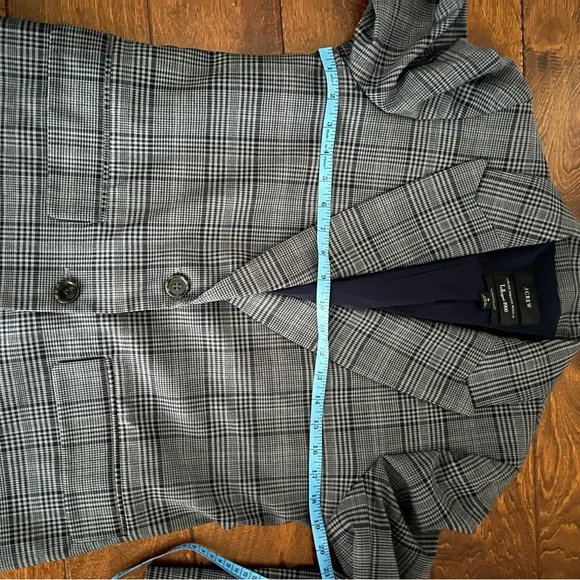 J. Crew Navy and Gray Plaid Women's Sommerset Blazer size 8 - Picture 14 of 16